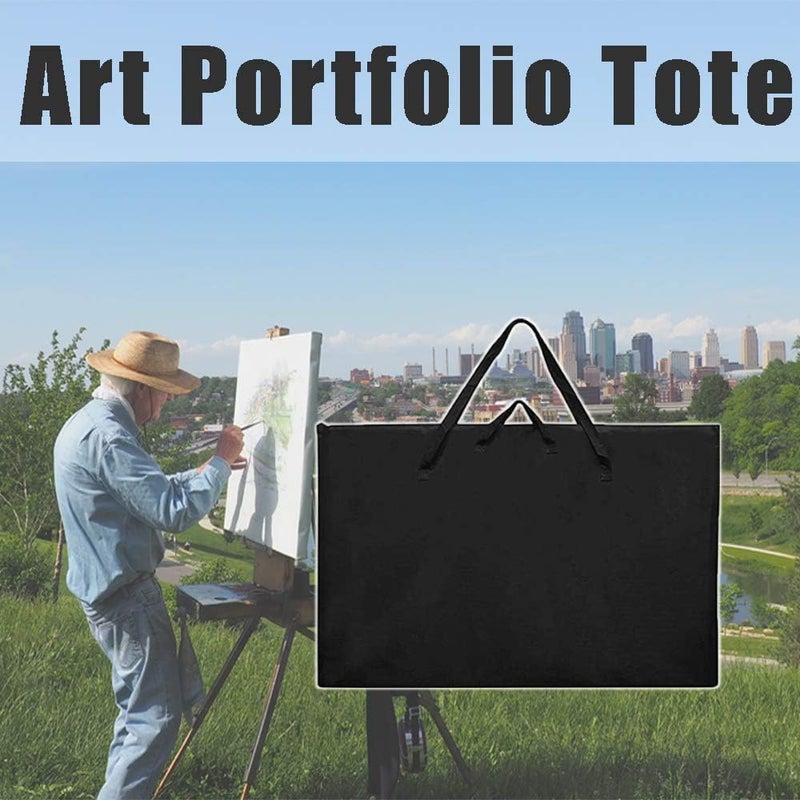 Vazkequ Large Size Art Portfolio Tote with Nylon Shoulder,24"X 36"Light Weight Waterproof Poster Board Storage Bag, Drawing Painting Sketch Bag for Student Art Work Portfolio and Artist - Image 3